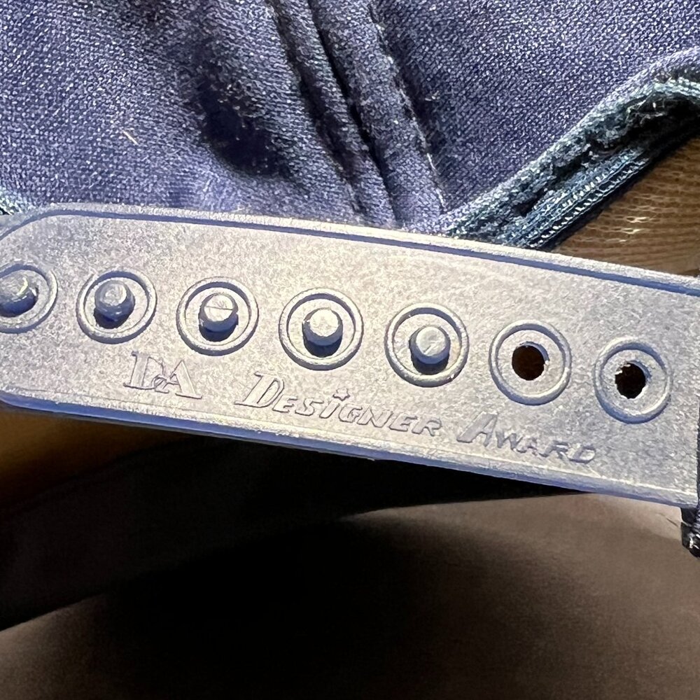 Vtg Blank Plain Solid Snapback Cap Hat Blue Full … - image 8